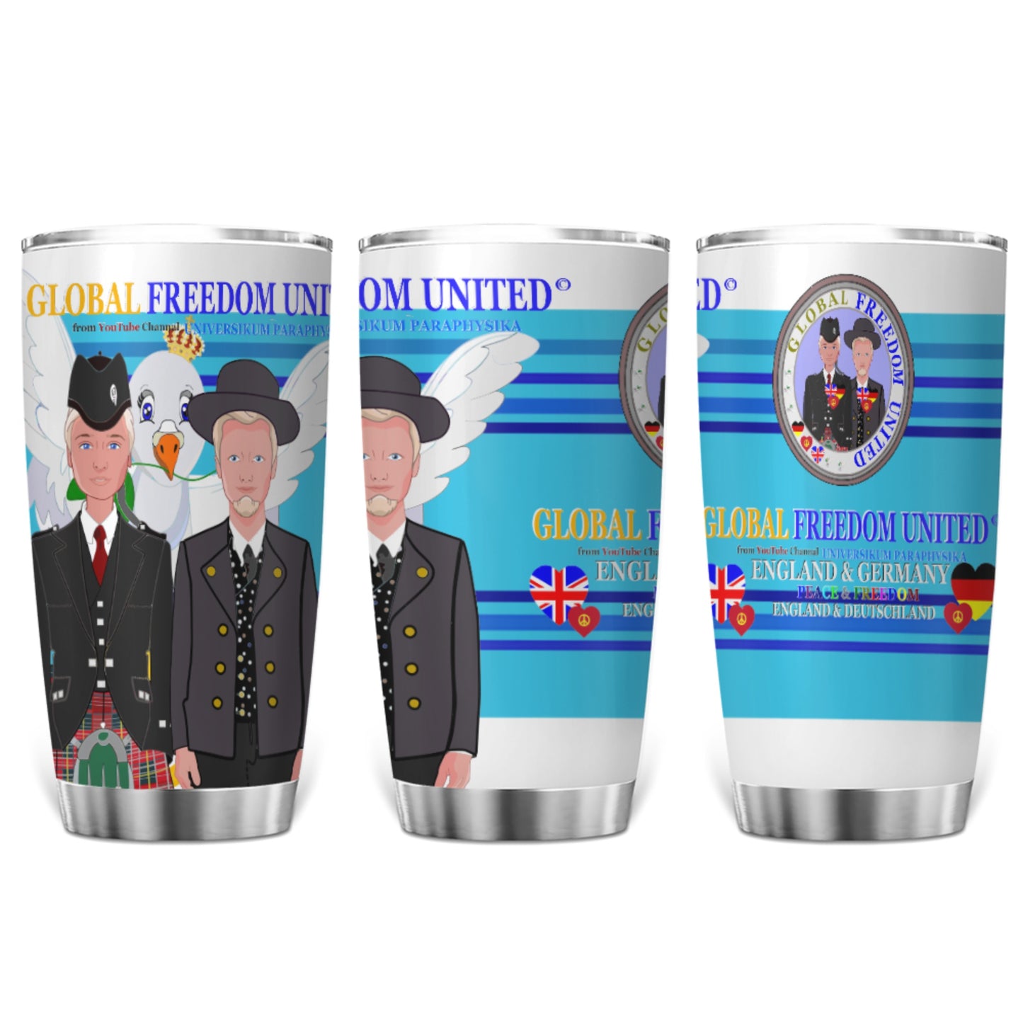 Tumbler Global Freedom United Men England & Germany Old Peace Blue