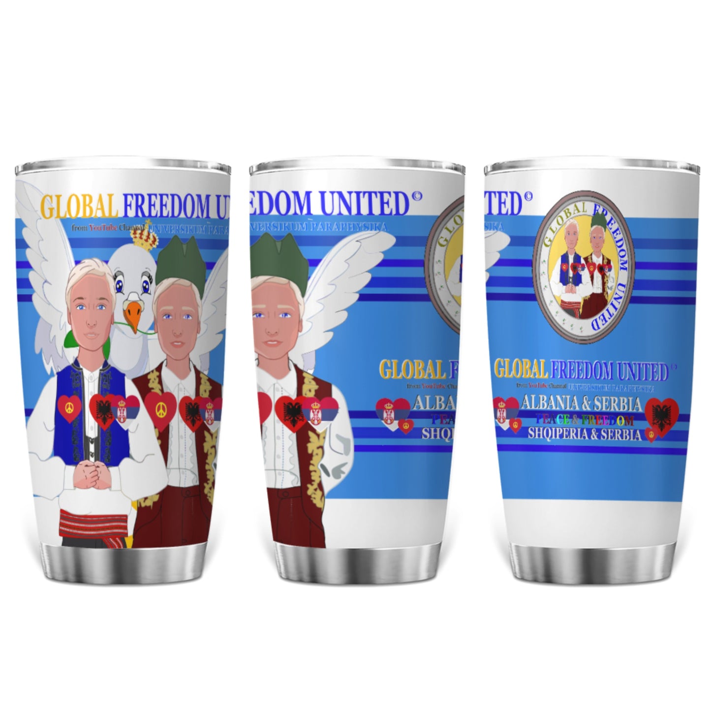 Tumbler Global Freedom United Men Albania & Serbia Old Peace Deep Blue