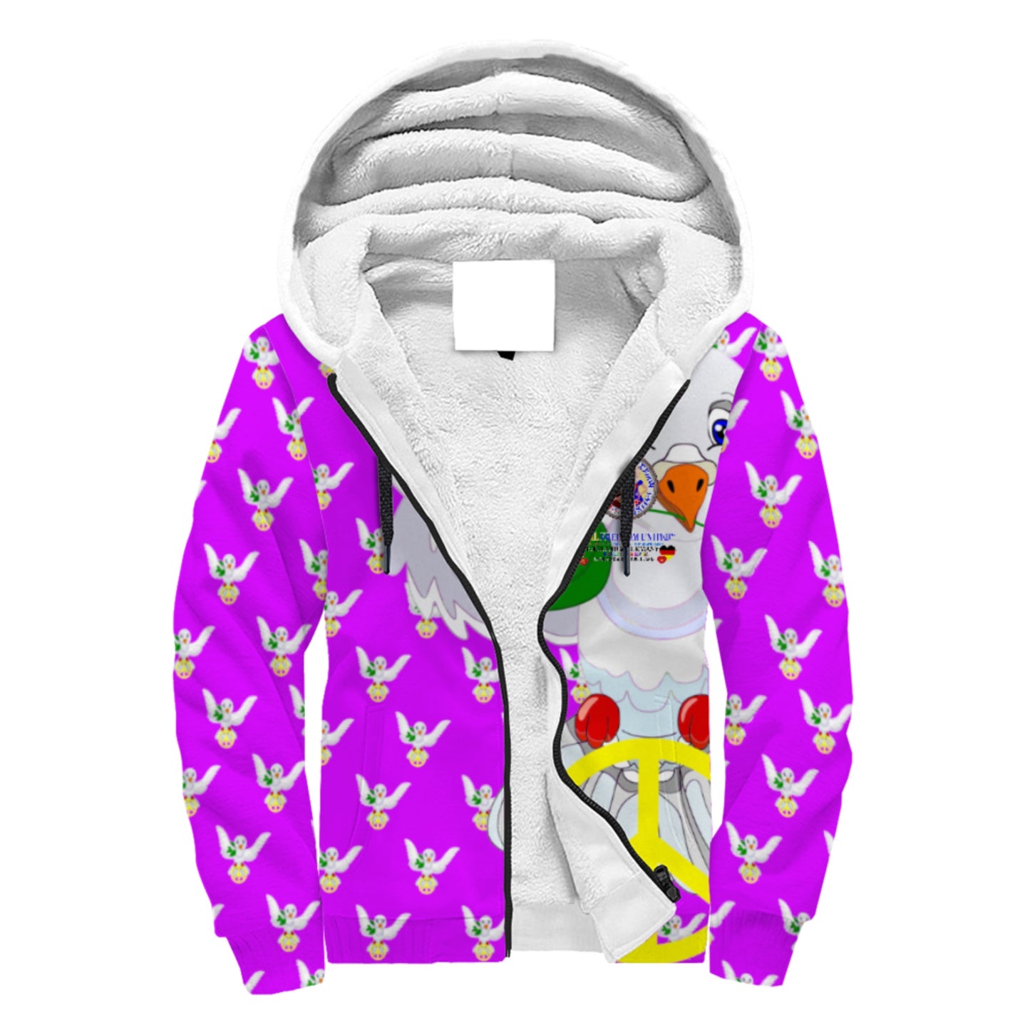 Plush Hoodie GLOBAL FREEDOM UNITED© Women England & Germany  Lilac