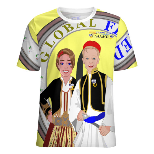 Women´s T-shirt 3 GLOBAL FREEDOM UNITED©  Couple Edition Greece Yellow