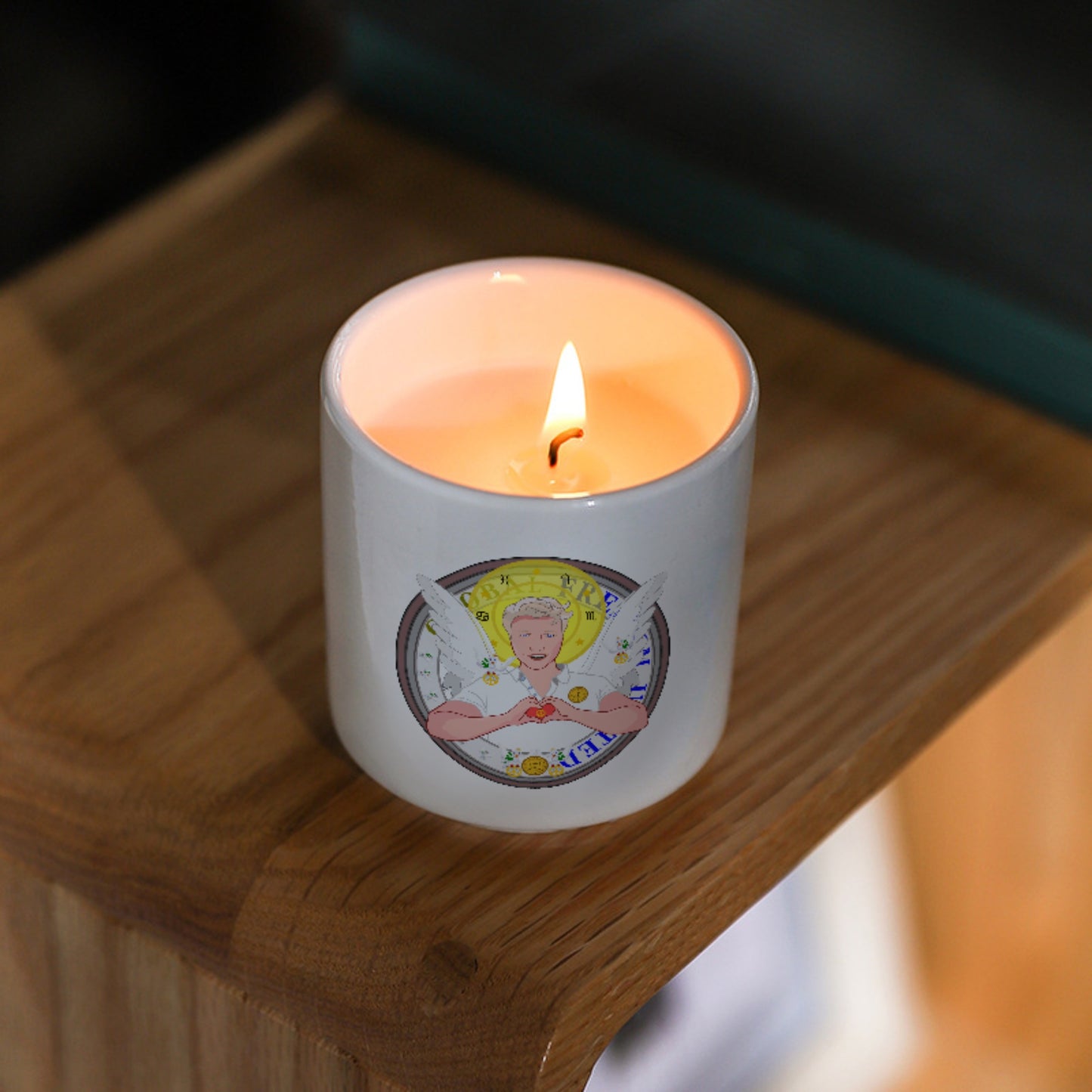Ceramic Aromatherapy Candle GLOBAL FREEDOM UNITED© Archangel Rafael German