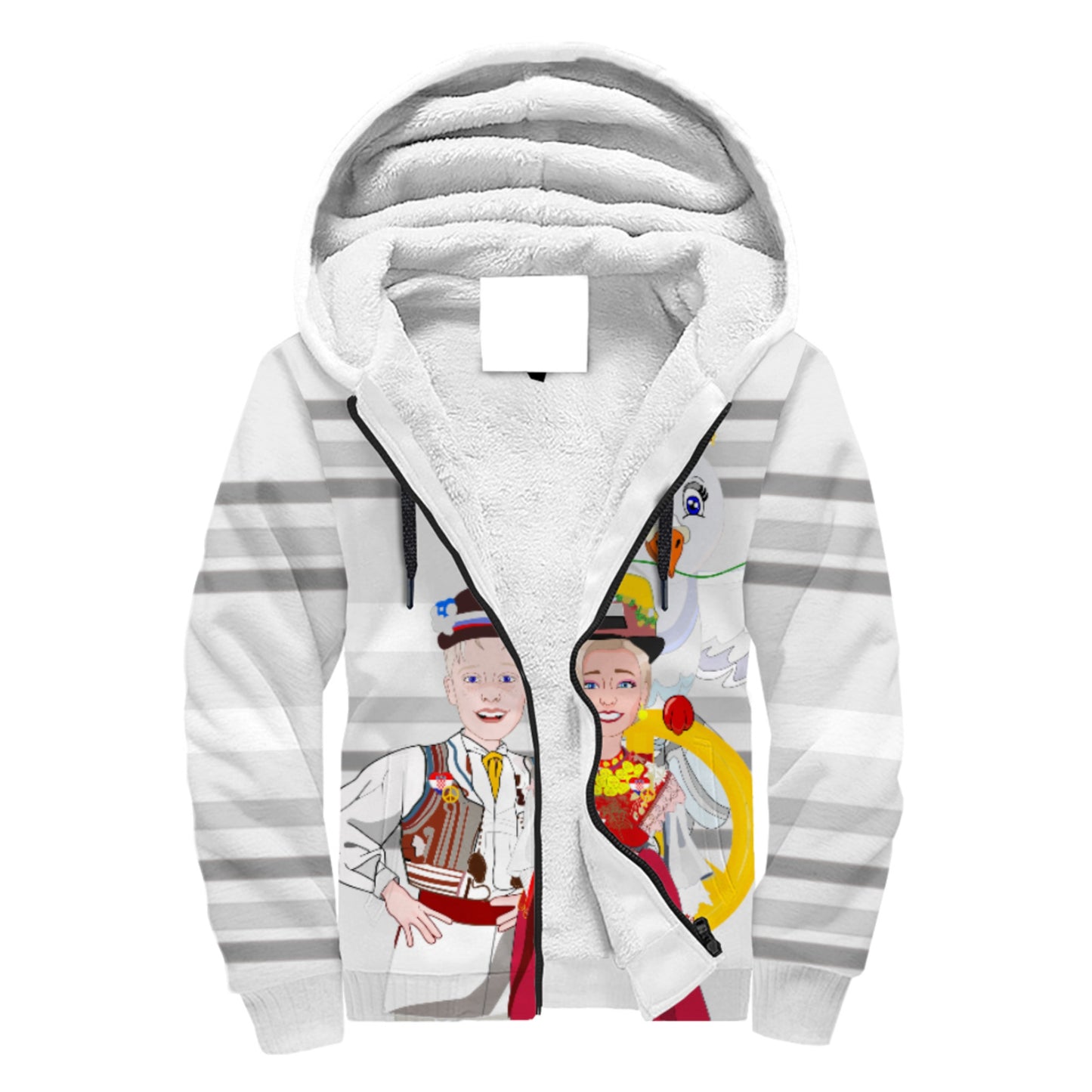 Plush Hoodie Global Freedom United Couple Edition Croatia Grey