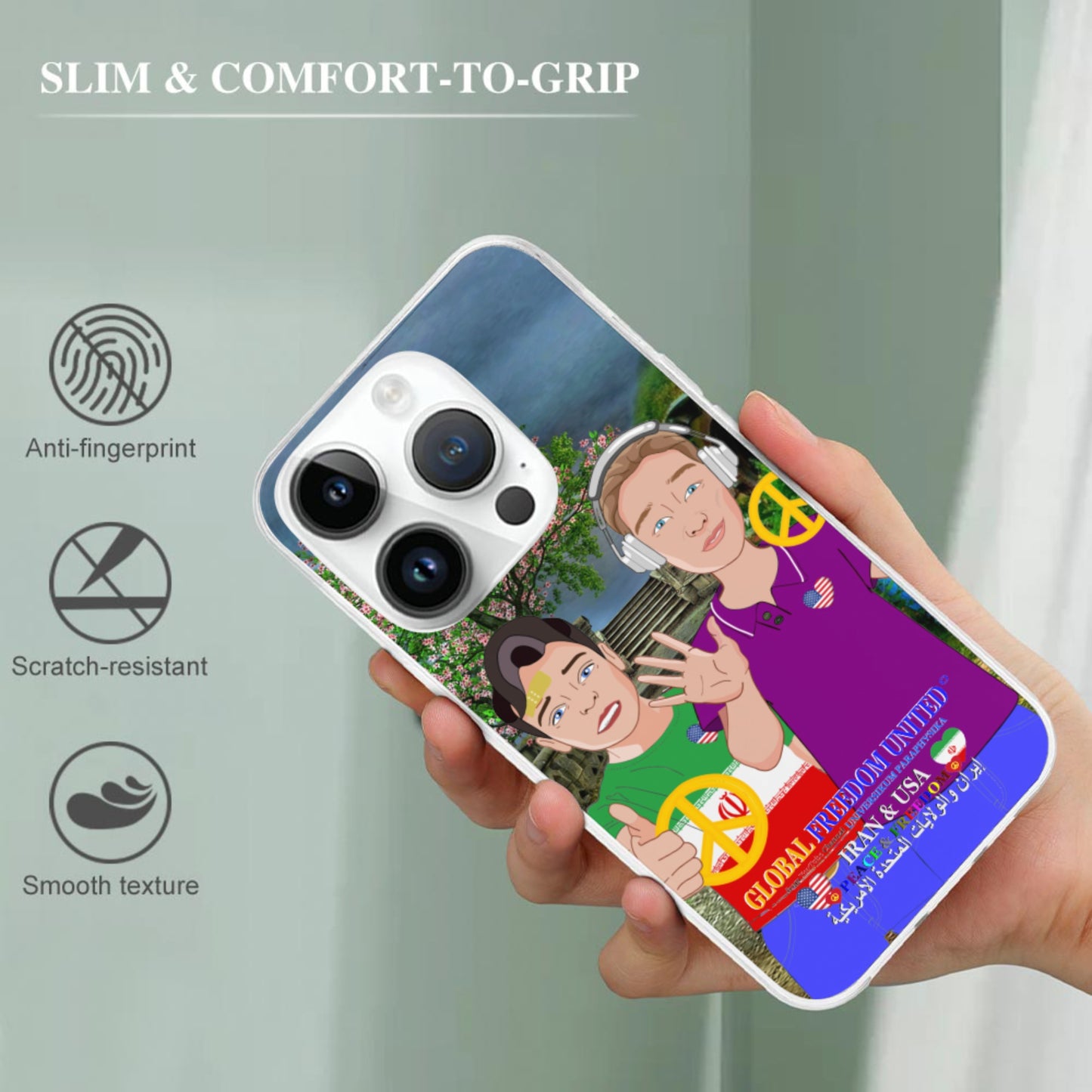 Mobile Phone Case GLOBAL FREEDOM UNITED© Men Iran & USA