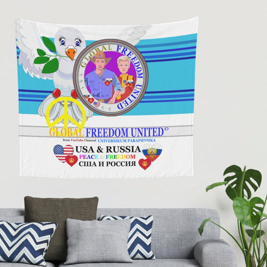 Tapestry Global Freedom United Men Usa & Russia Old Peace Blue 2