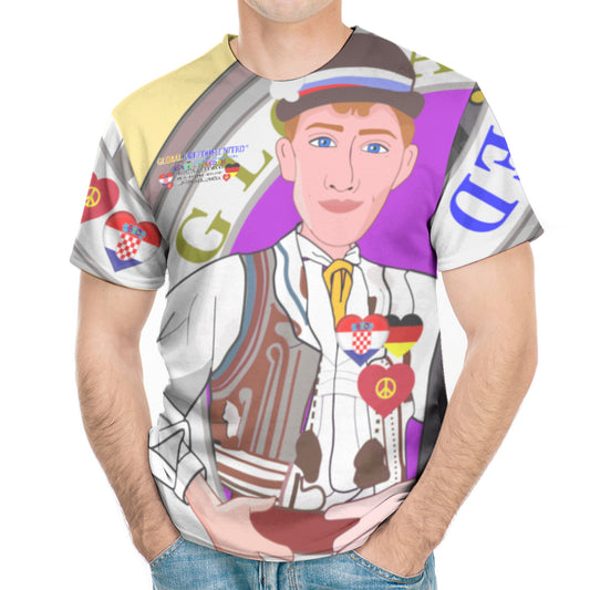 Men´s T-shirt GLOBAL FREEDOM UNITED© Men Croatia & Germany Yellow