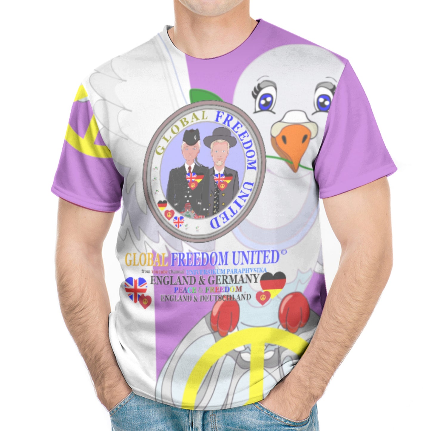 Men´s T-shirt GLOBAL FREEDOM UNITED© Men England & Germany V2 Lilac