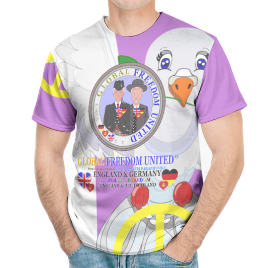 Men´s T-shirt GLOBAL FREEDOM UNITED© Men England & Germany V2 Lilac