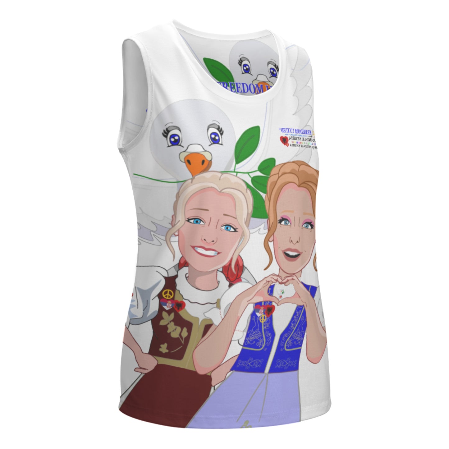 Crewneck Halter Vest GLOBAL FREEDOM UNITED© Women Albania & Serbia BIG