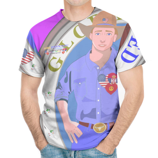 Men´s T-shirt GLOBAL FREEDOM UNITED© Men Serbia & USA Lilac