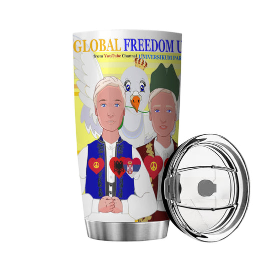 Tumbler Global Freedom United Men Albania & Serbia Old Peace Yellow