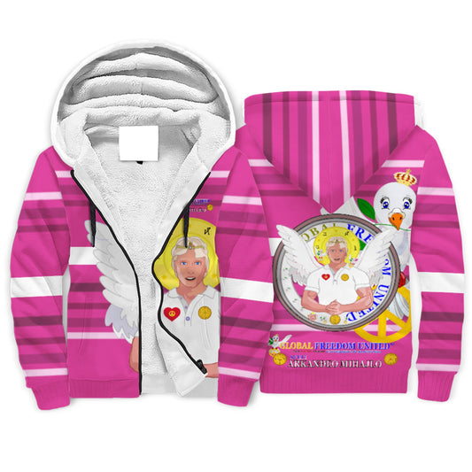 Plush Hoodie Global Freedom United Archangel Michael Croatia V2 Pink1