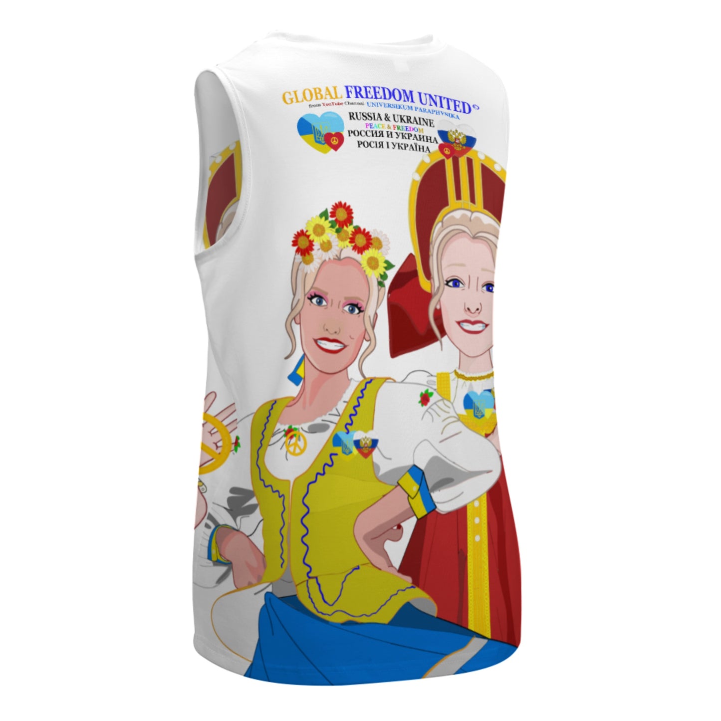 Crewneck Halter Vest GLOBAL FREEDOM UNITED© Women Ukraina & Russia  BIG
