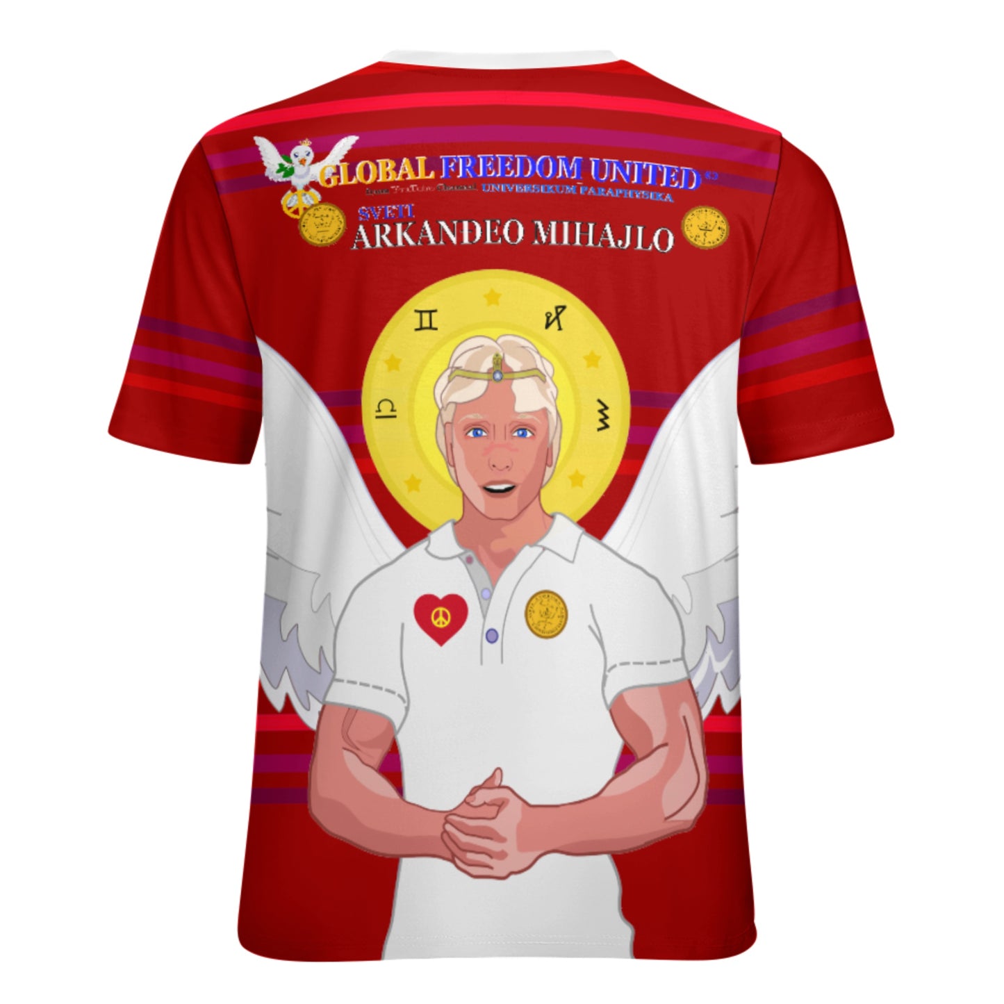 Women´s T-shirt Global Freedom United Archangel Michael Croatia V2 Red