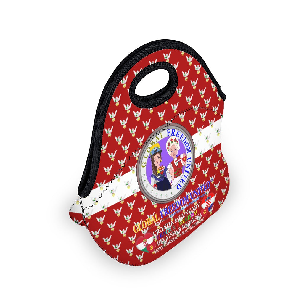 Meal Back GLOBAL FREEDOM UNITED© Girls Croatia & Hungary  Red Dove Of Peace