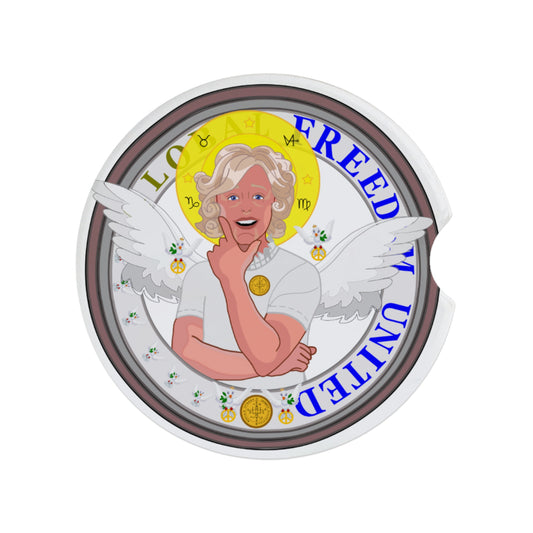 Ceramic Car Coaster GLOBAL FREEDOM UNITED© Archangel Gabriel