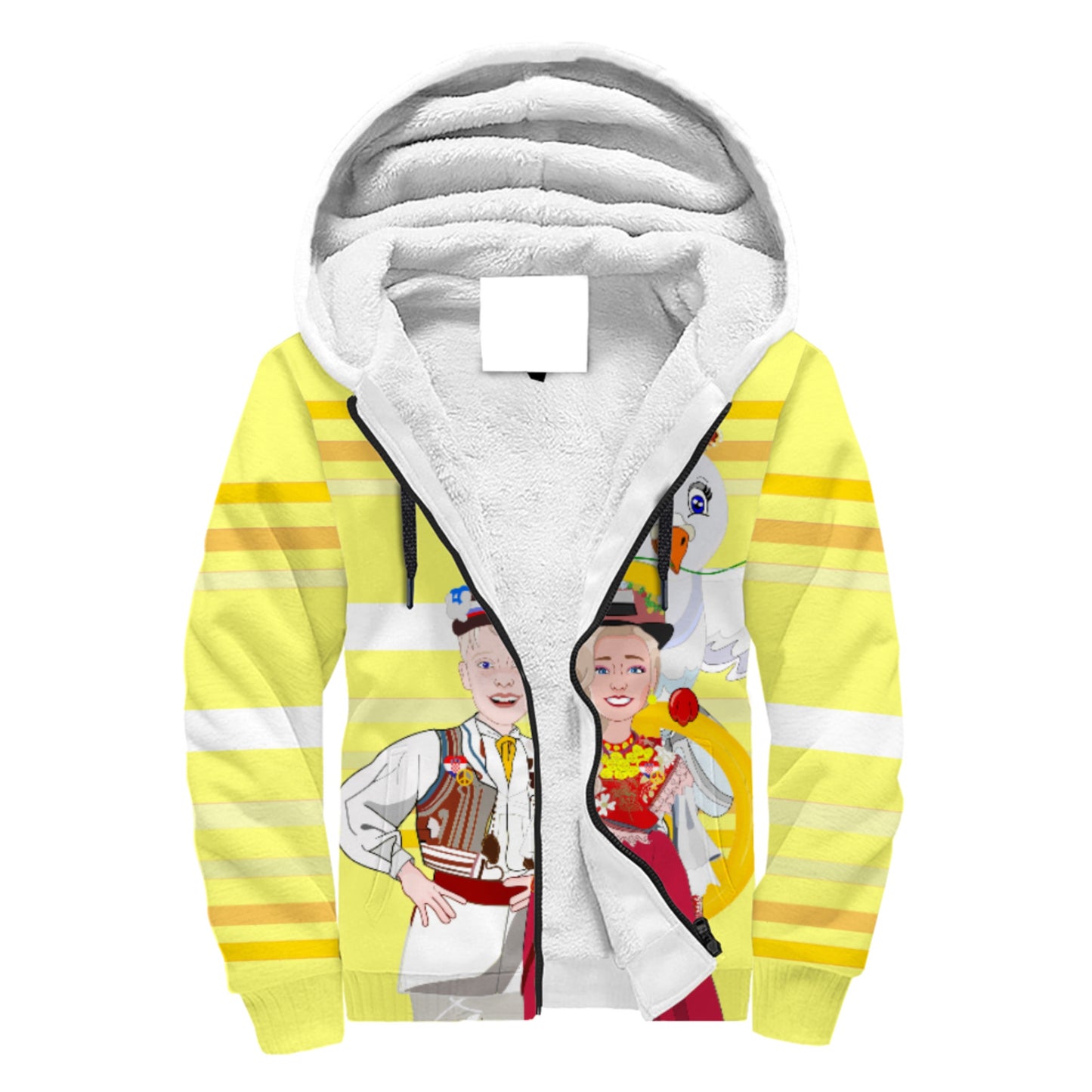 Plush Hoodie Global Freedom United Couple Edition Croatia  Yellow