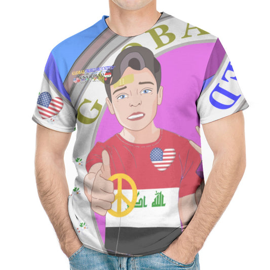Men´s T-shirt GLOBAL FREEDOM UNITED© Men Iraq  & USA Blue