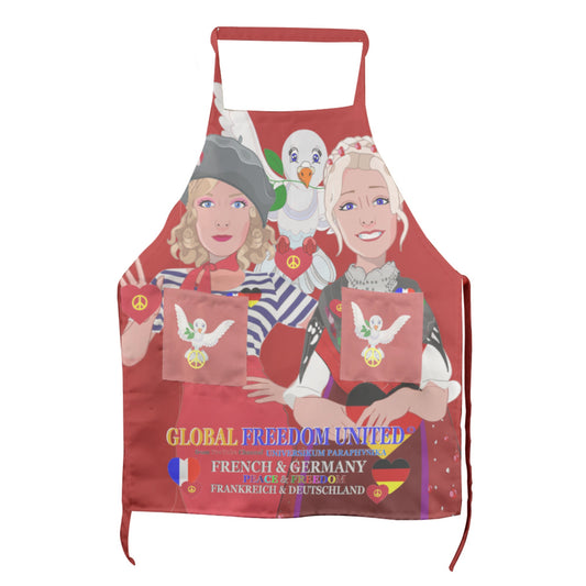 Apron GLOBAL FREEDOM UNITED© Women French & Germany Red