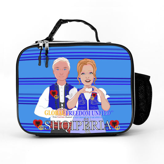 Leather Meal Bag GLOBAL FREEDOM UNITED© Couple Albania Deep Blue