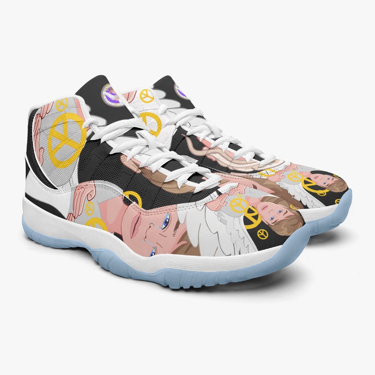 AJ11 Basketball Sneakers -Blue Sole GLOBAL FREEDOM UNITED© ANGEL OF PEACE