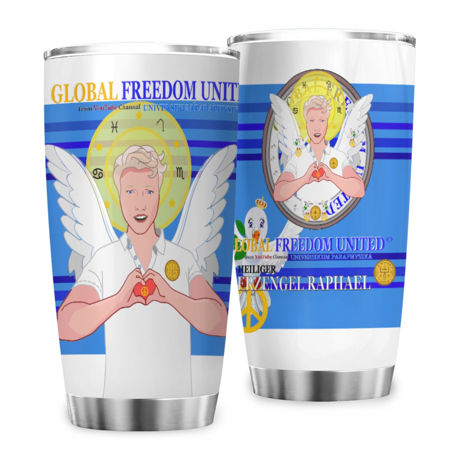 Tumbler Global Freedom United Archangel Raphael German  Deep Blue