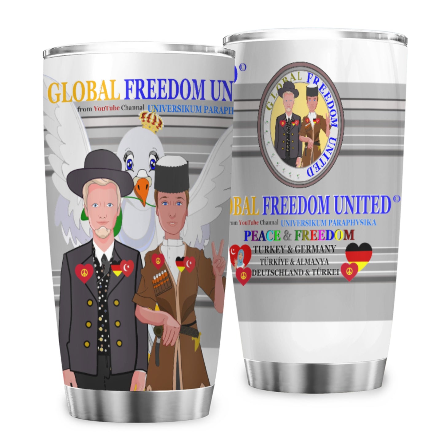 Tumbler Global Freedom United Men Turkey & Germany Grey