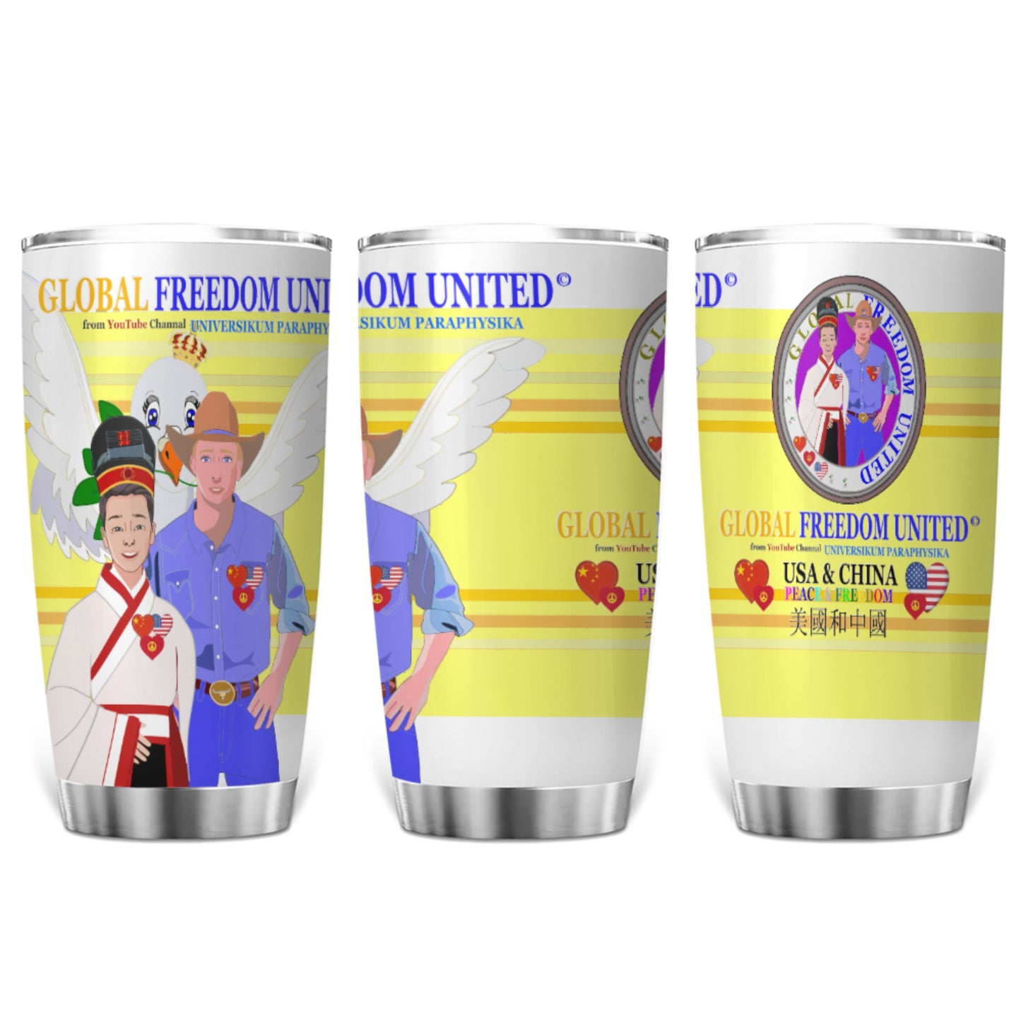Tumbler Global Freedom United Men Usa & China Yellow