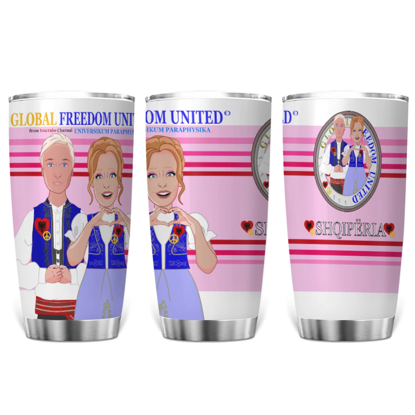 Tumbler GLOBAL FREEDOM UNITED© Couple Albania Pink 2