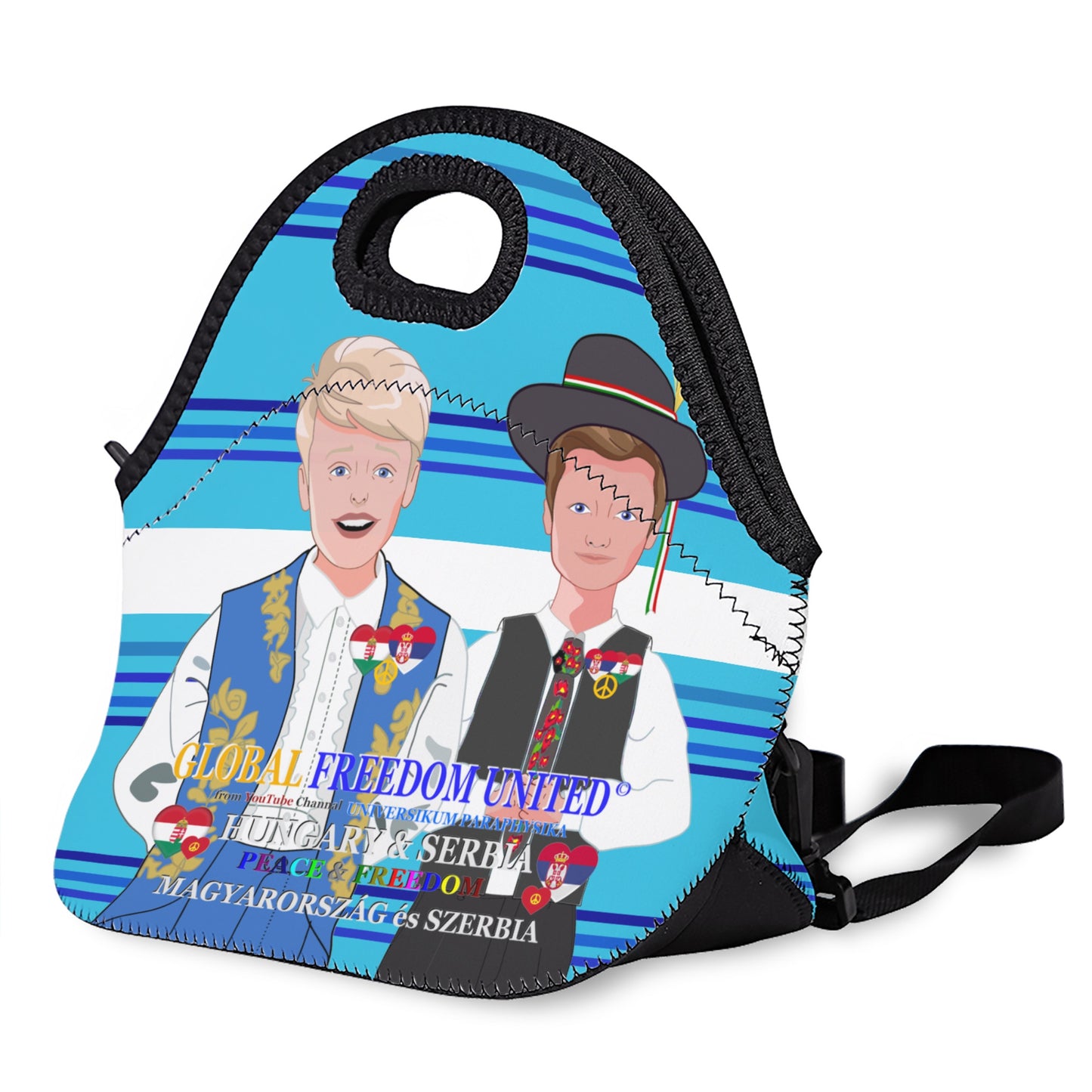 Meal Bag With Straw GLOBAL FREEDOM UNITED© Men Serbia & Hungary Blue