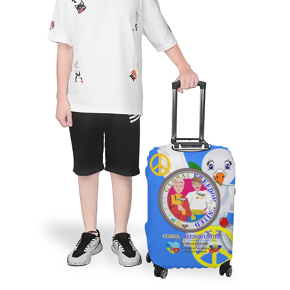 Luggage Cover Global Freedom United Men Ukraina & Russia Old Peace Blue