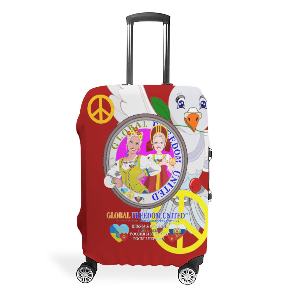 Luggage Cover Global Freedom United Women Ukraina & Russia Old Peace Red