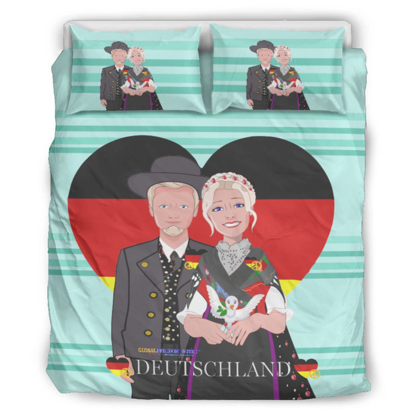 Bed Line GLOBAL FREEDOM UNITED© Couple Germany V1 Light Green