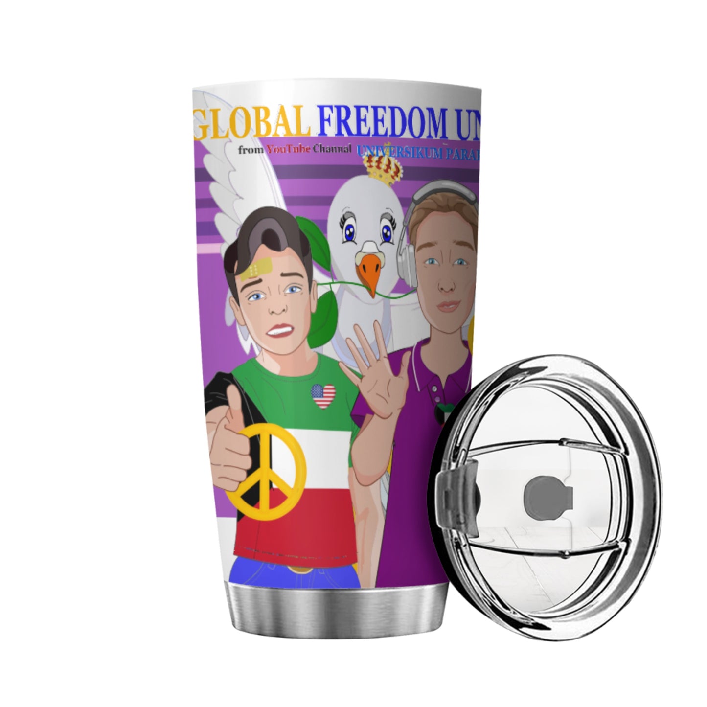 Tumbler Global Freedom United Men Kuwait & Usa Old Peace Lilac