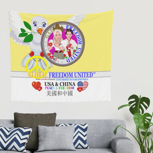 Tapestry Global Freedom United Women Usa & China Old Peace Yellow