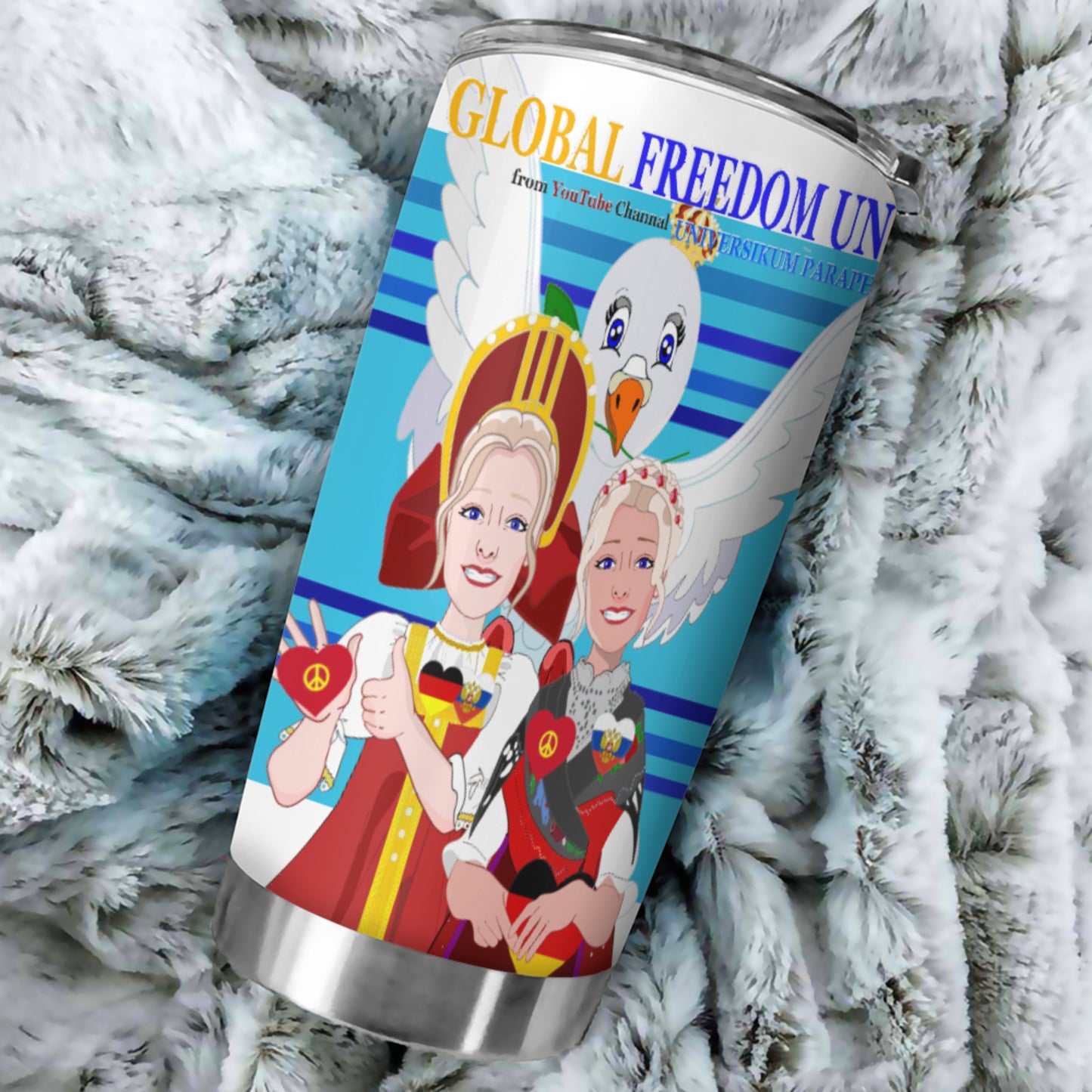 Tumbler Global Freedom United Women Russia & Germany Blue