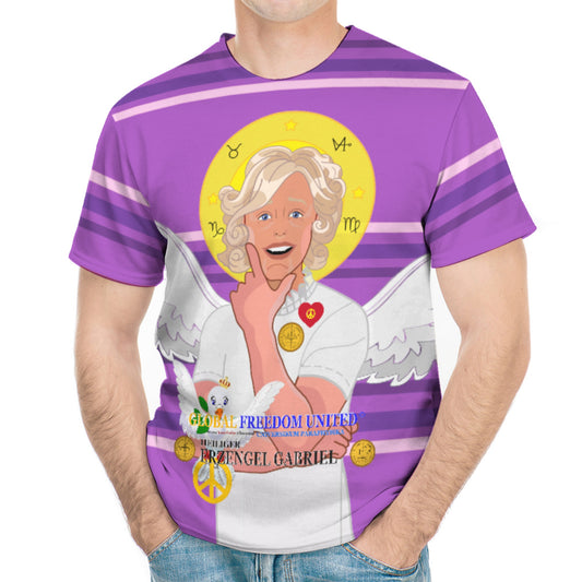 Men´s T-shirt Global Freedom United Archangel Gabriel German Lilac