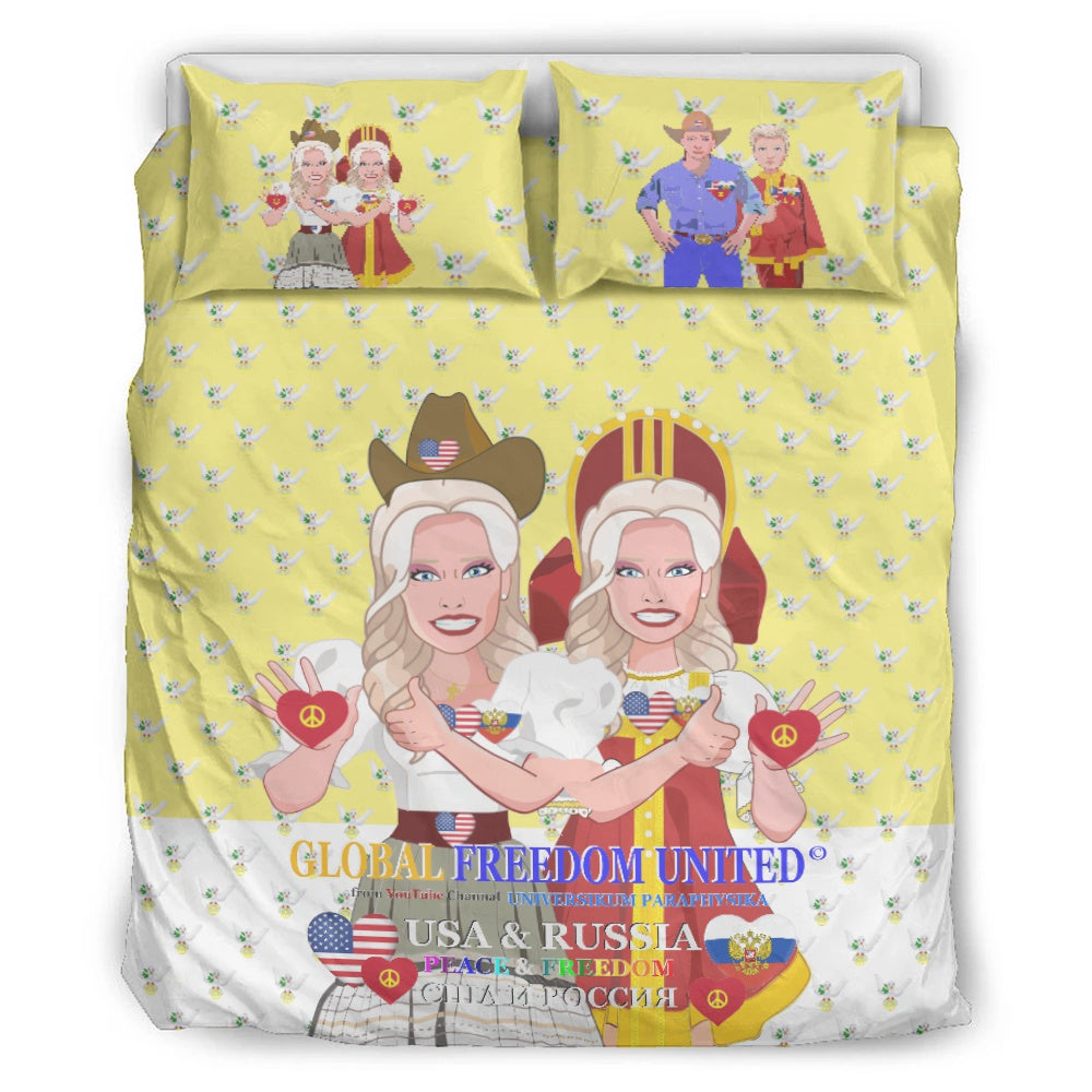 Bed Line GLOBAL FREEDOM UNITED© Women Russia & USA Yellow