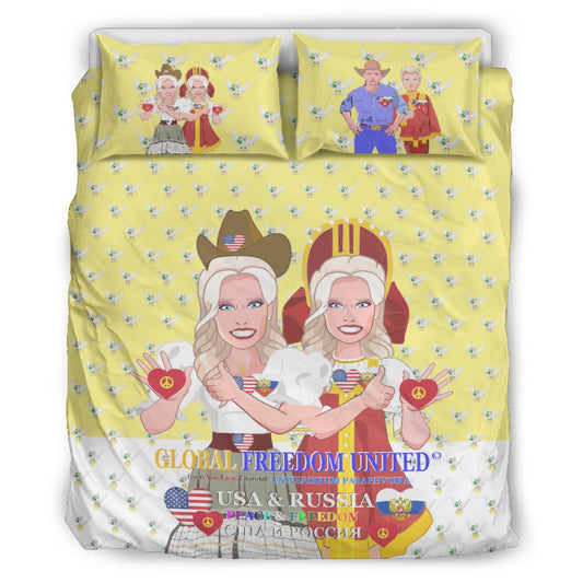 Bed Line GLOBAL FREEDOM UNITED© Women Russia & USA Yellow