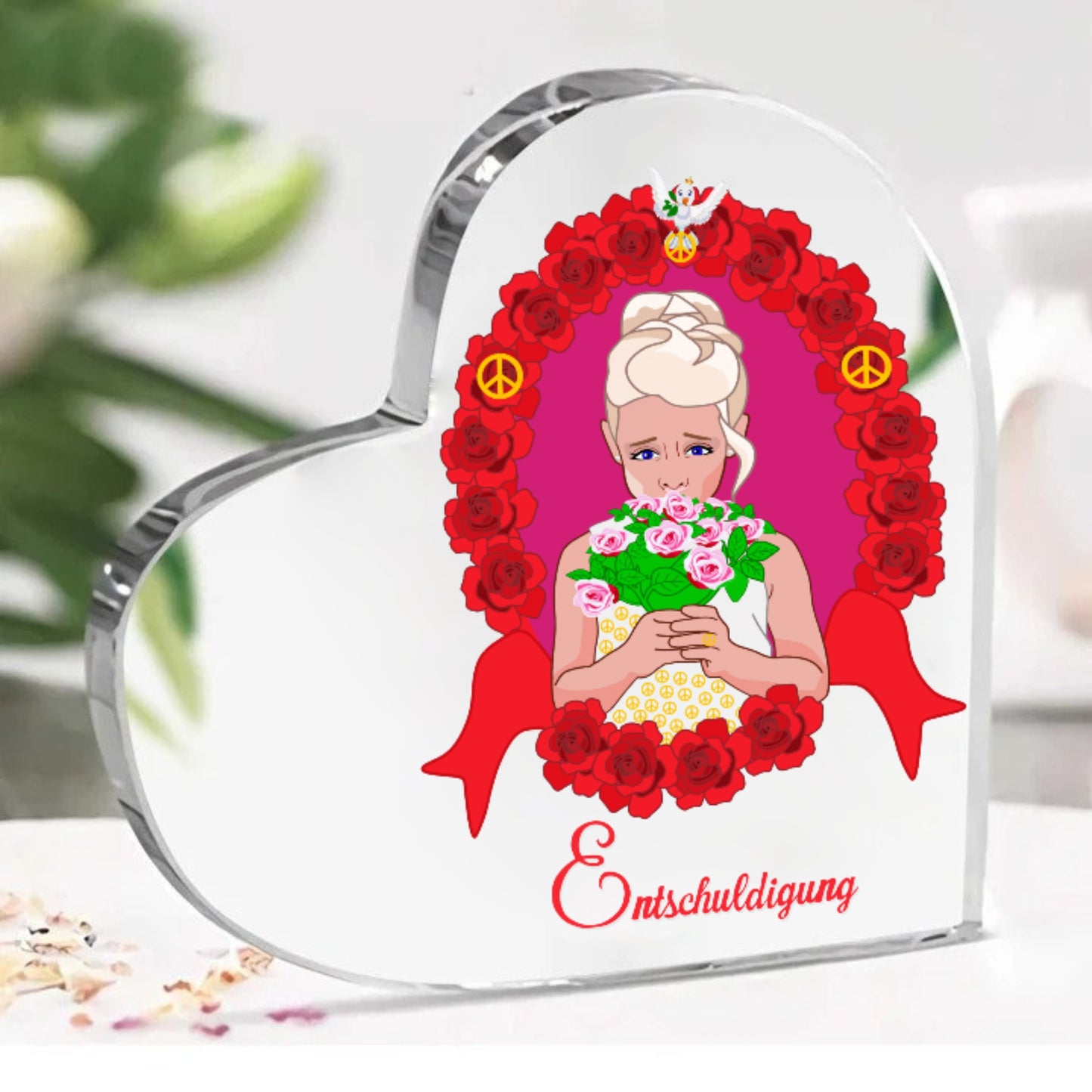 Acryl Herz Global Freedom United Entschuldigung Von Einem Mädchen