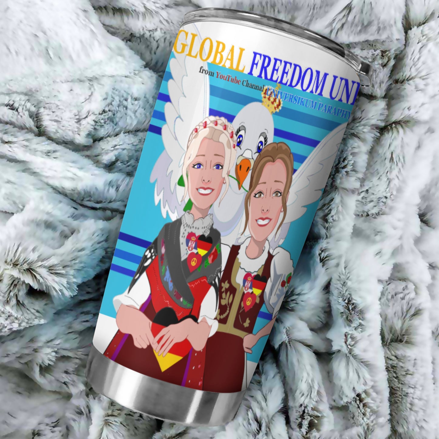 Tumbler GLOBAL FREEDOM UNITED© Women Serbia & Germany Blue