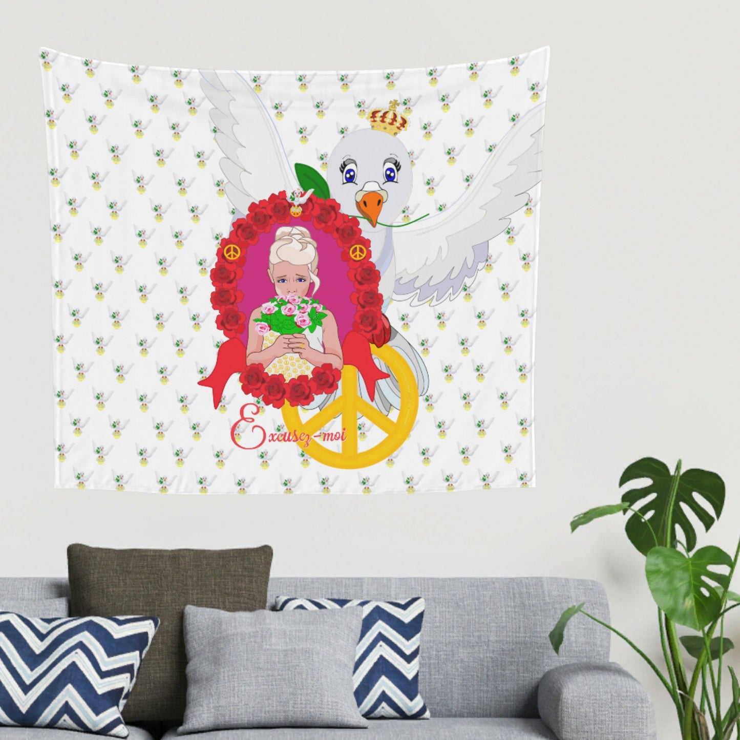 Tapestry GLOBAL FREEDOM UNITED© Une fille dit désoié Excusez-moi