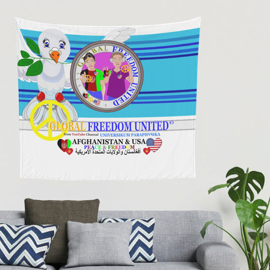 Tapestry GLOBAL FREEDOM UNITED© Men AFGHANISTAN & USA Blue