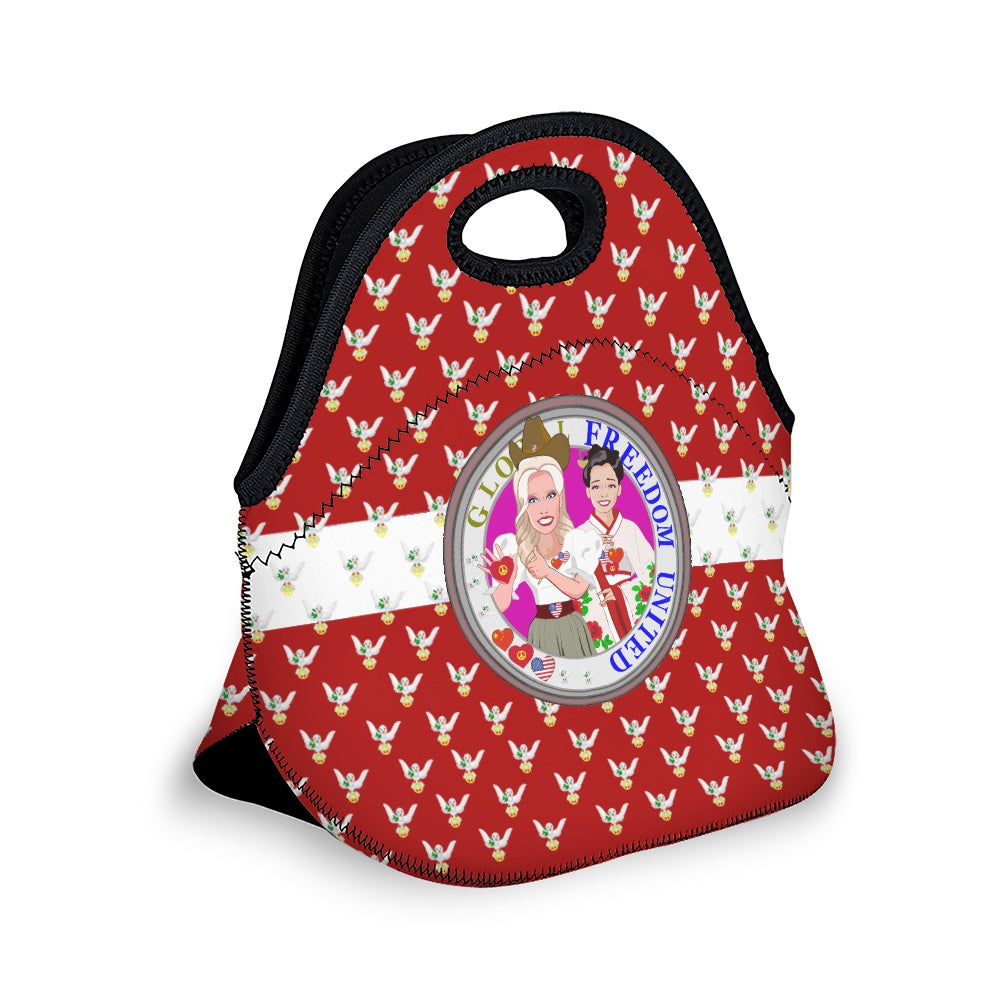 Meal Back GLOBAL FREEDOM UNITED© Women China & USA Dove Of Peace Red