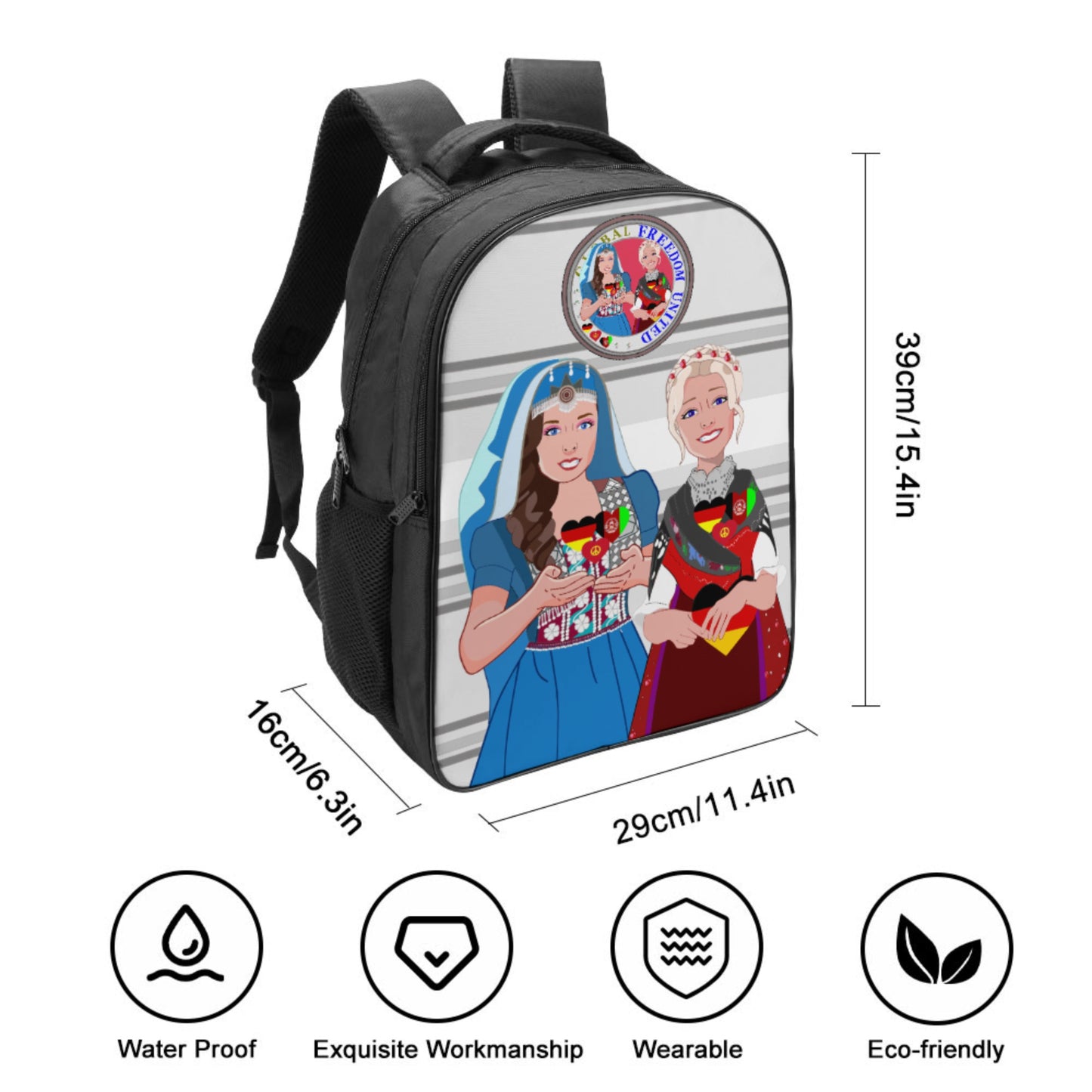 Bag Back GLOBAL FREEDOM UNITED© Women AFGHANISTAN & GERMANY Grey