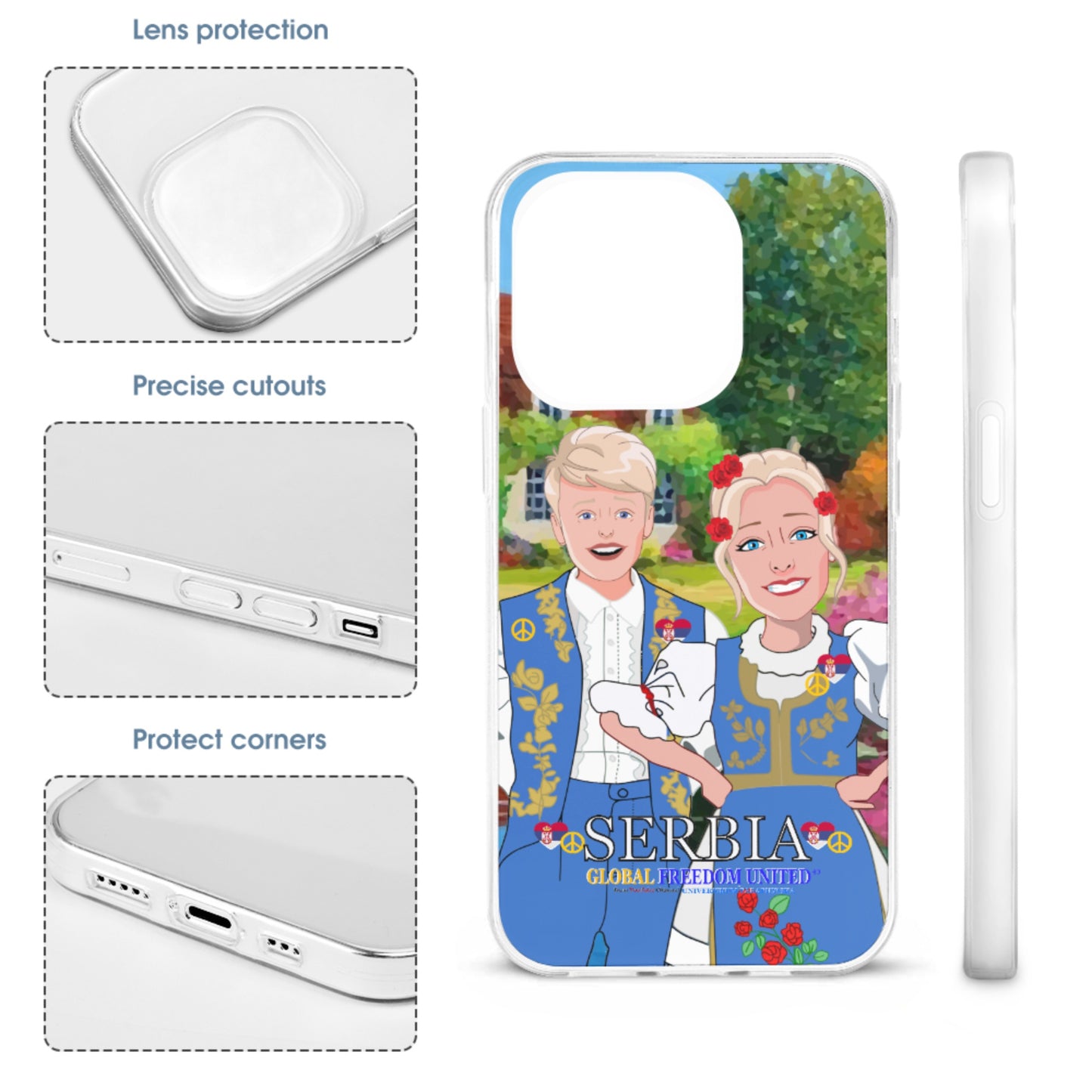 Mobile Case GLOBAL FREEDOM UNITED© Couple Edition Serbia Blue One