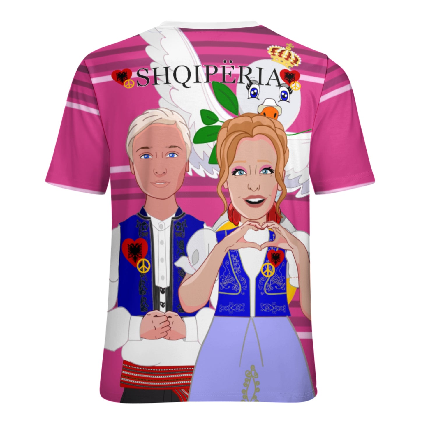 Women' S T-shirt GLOBAL FREEDOM UNITED© Couple Edition Albania Pink1