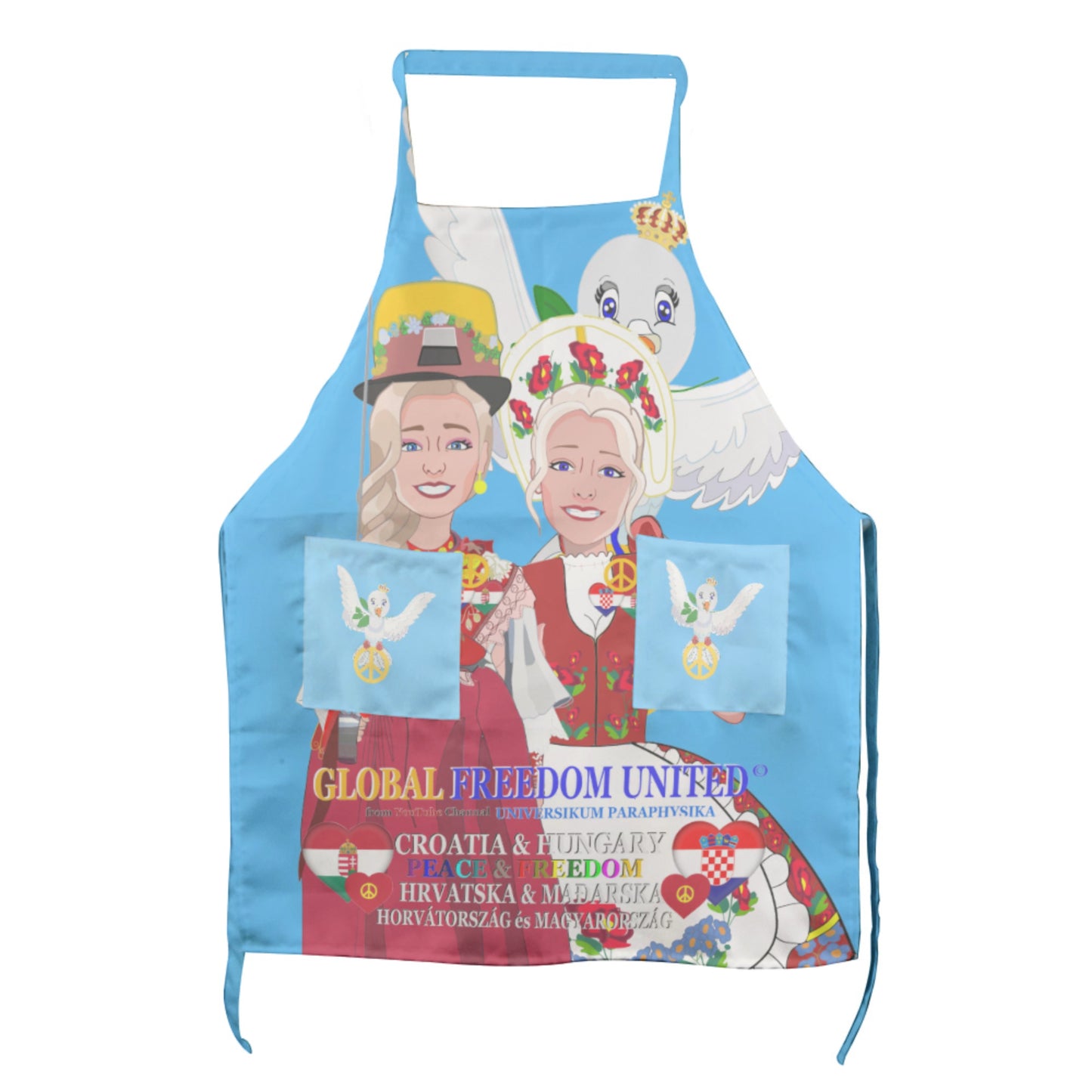 Apron GLOBAL FREEDOM UNITED© Women Croatia & Hungary Blue