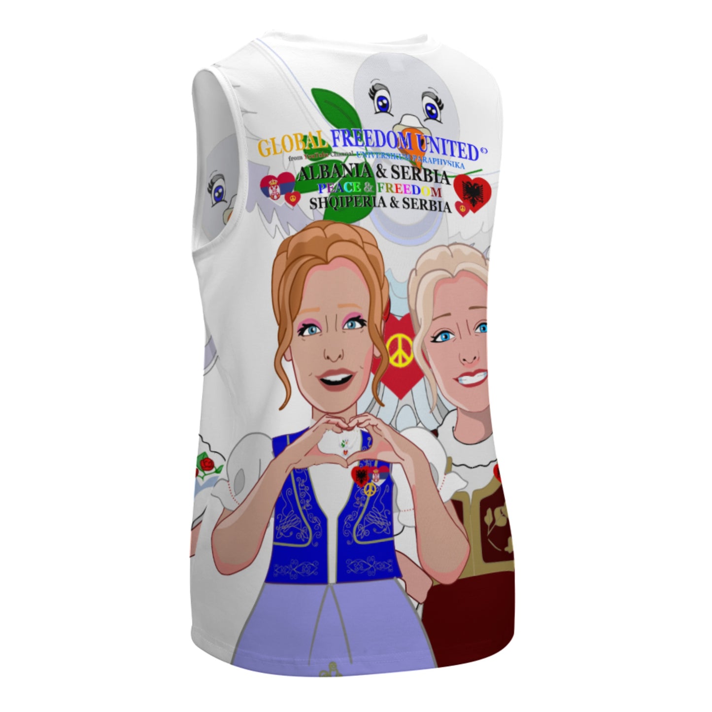 Crewneck Halter Vest GLOBAL FREEDOM UNITED© Women Albania & Serbia BIG