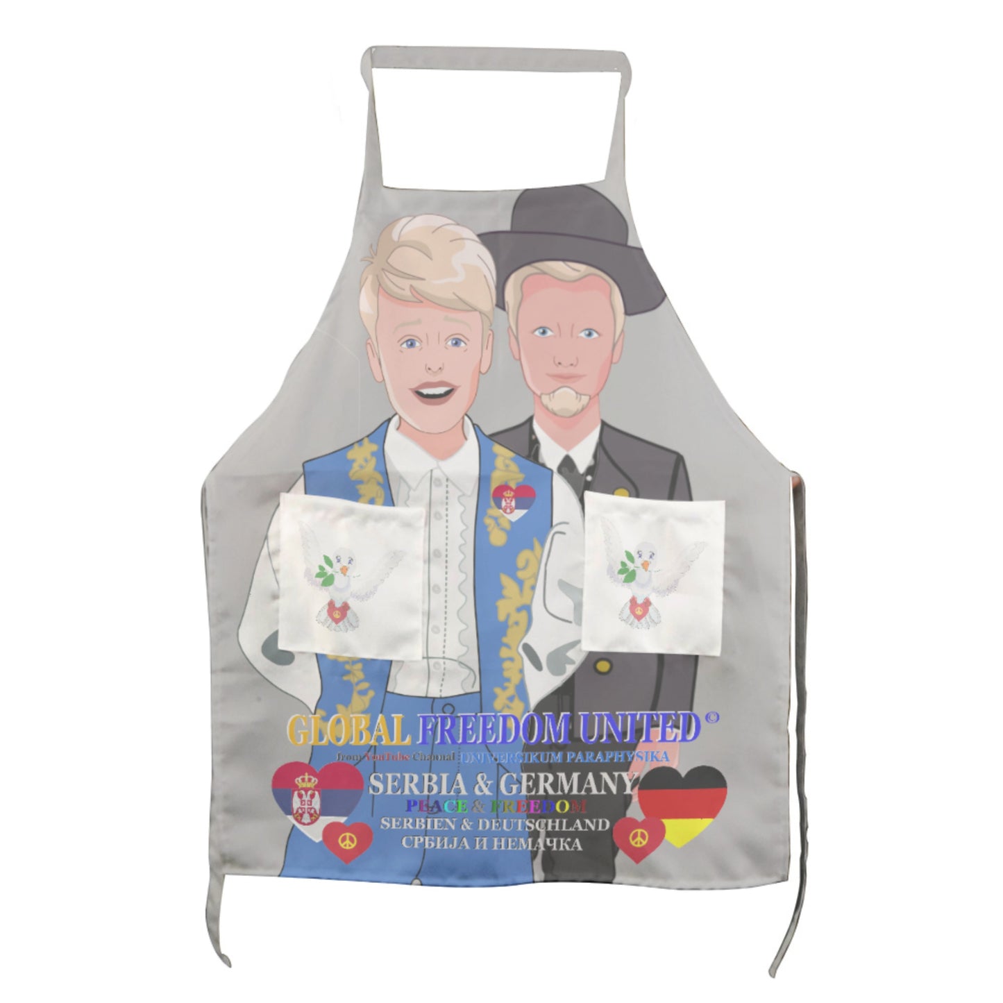 Apron GLOBAL FREEDOM UNITED© Men Serbia & Germany V2 Grey