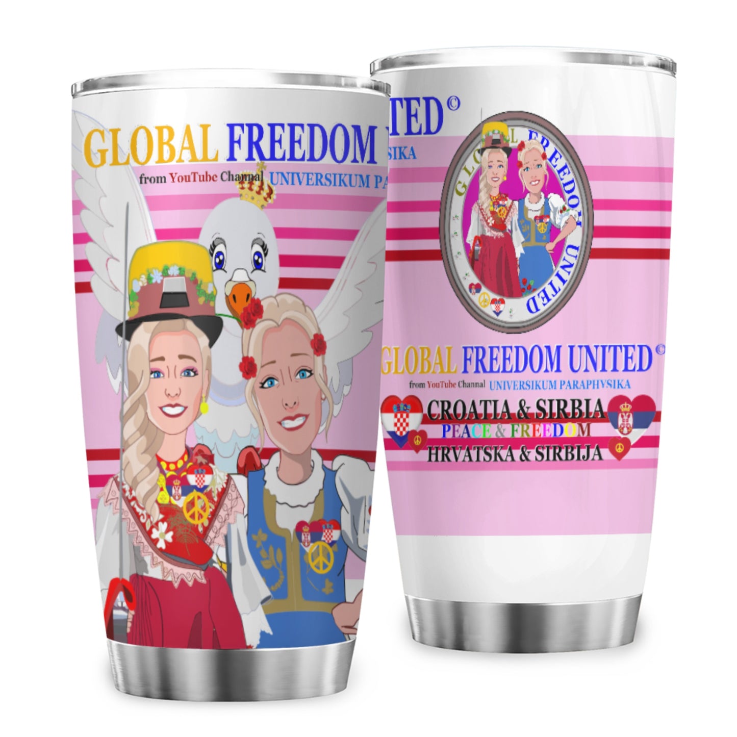 Tumbler Global Freedom United Women Croatia & Serbia Pink2
